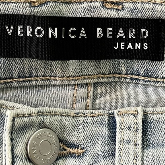 Veronica Beard Maera High Rise Skinny Jeans Size 24 Exposed Button Fly Sky Wash - Picture 10 of 15